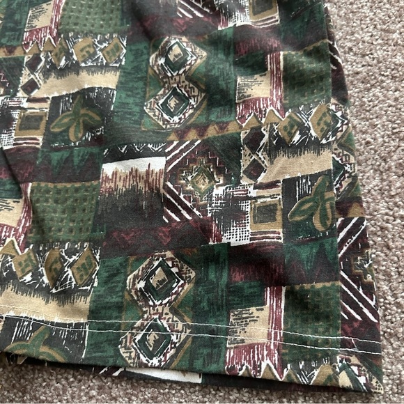 Vintage 80s Colleens Collectibles Green Tribal Print Short Sleeve Romper Size XL - Picture 9 of 16